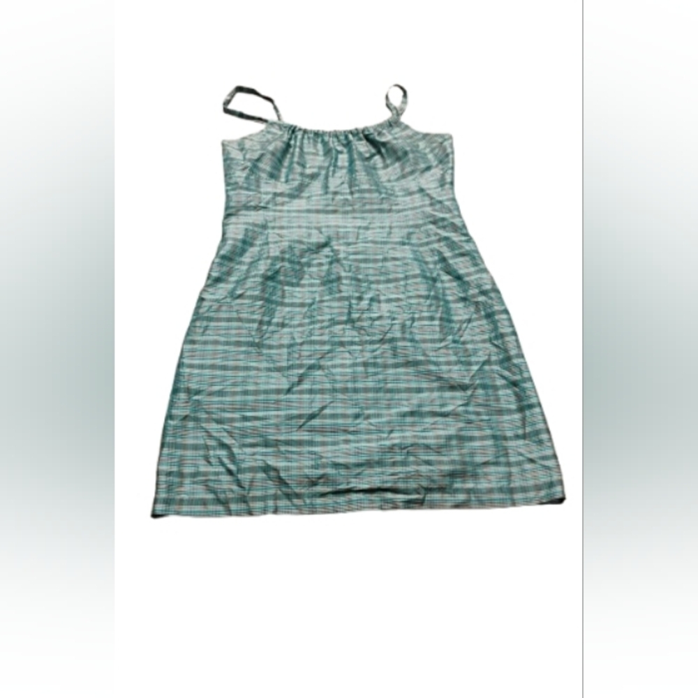Vintage 90s 2000s Y2K Anni Juan Womens Plaid Silk Slip Dress
